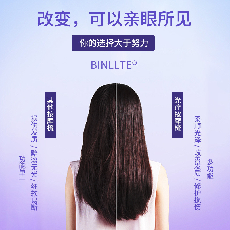 New Smart Color Light Scalp Massage Comb Scalp Hair Growth Comb Anti-hair Loss Electric Comb Hair Growth Nourishing Hair Care