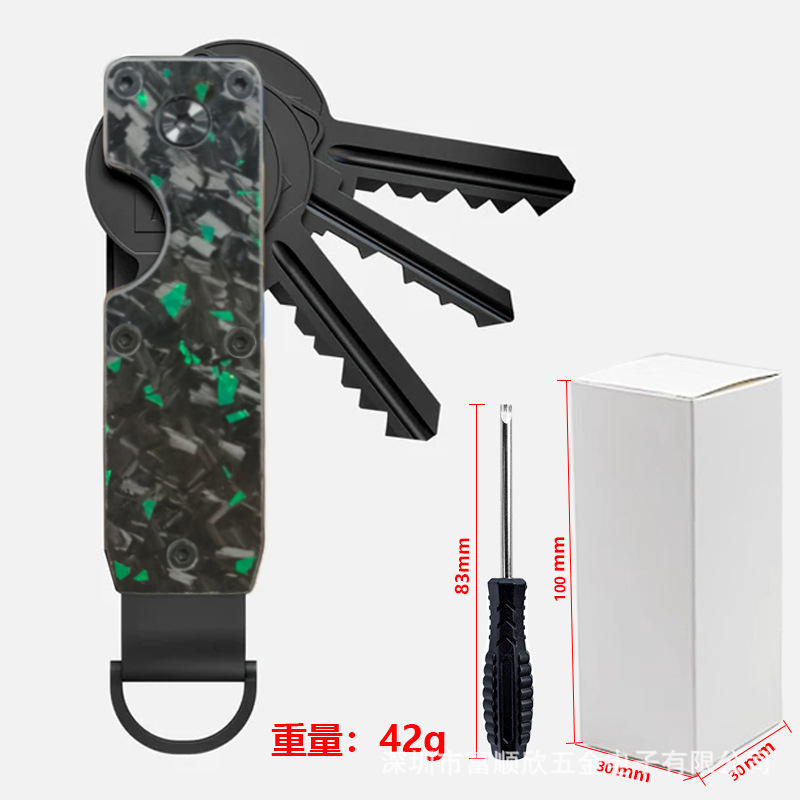 New Aluminum Alloy Multi-functional Key Ring Simple Design Key Box Can Hold 2-6 Keys