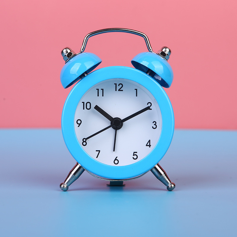 Cartoon Mini Metal Alarm Clock Student Children Gift Clock Add Logo