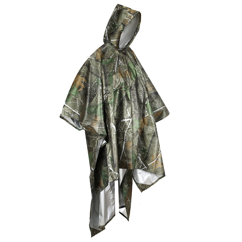 Outdoor 3-in-1 One-Piece Raincoat Hiking Rain Poncho Windproof Rainproof Cycling Raincoat Lightweight Easy to Store and Manage