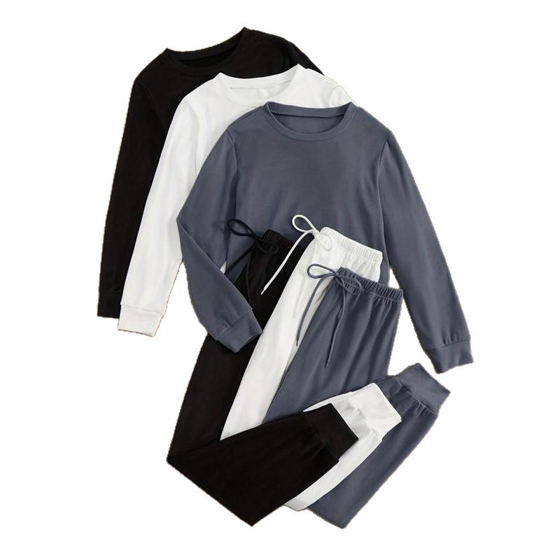 2026 Men's Casual Hoodie Spring Autumn Round Neck Hoodie Suit Sportswear Suit Men Three Sets