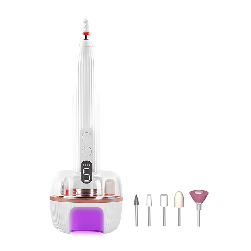 Three-in-One Multi-Functional Portable High-Speed Dead Skin Removal Electric Nail Grinder Non-Black Hands Purple Light Nail Lamp