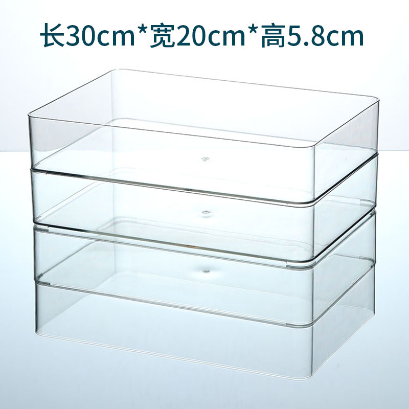 Desktop storage box, transparent acrylic, narrow and long, rectangular for mirror cabinet, cosmetics, stationery, pen, chopsticks