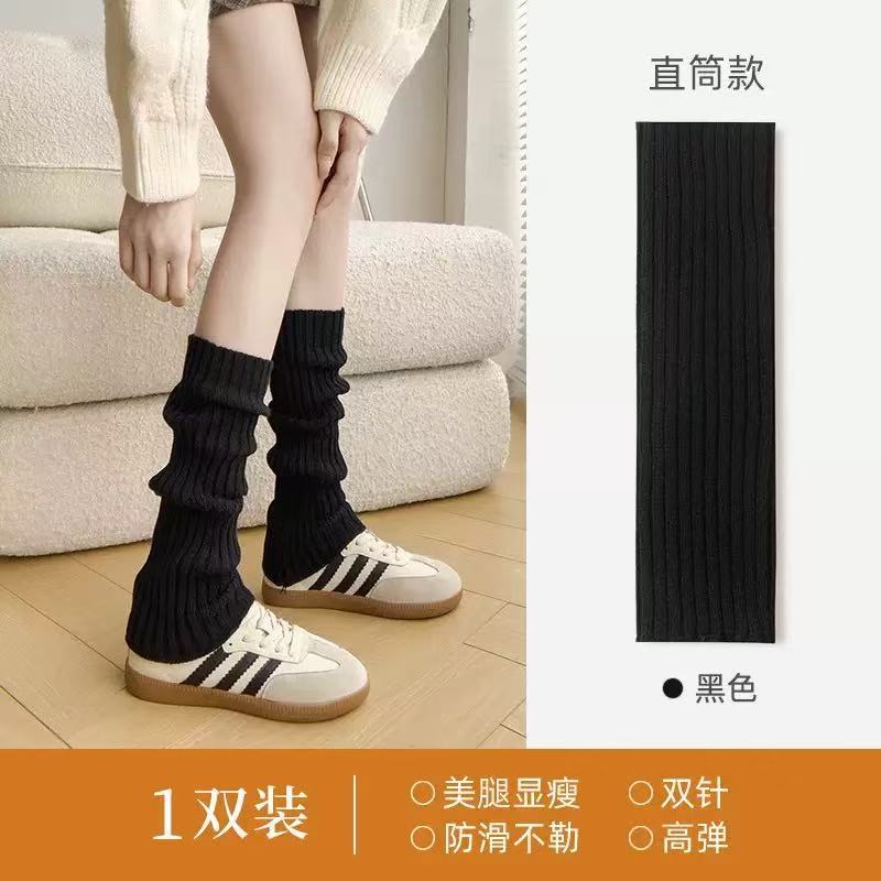 Knit Fine Yarn Leg Warmers Stacked Socks Autumn Winter Knit Foot Warmers Warm Cable Knit Sock Cuff Women's Socks