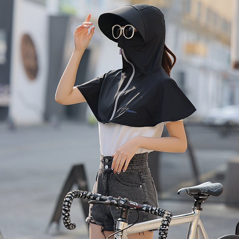 Summer learning to drive riding electric bike sun protection shawl face mask women full face sun protection neck UV protection