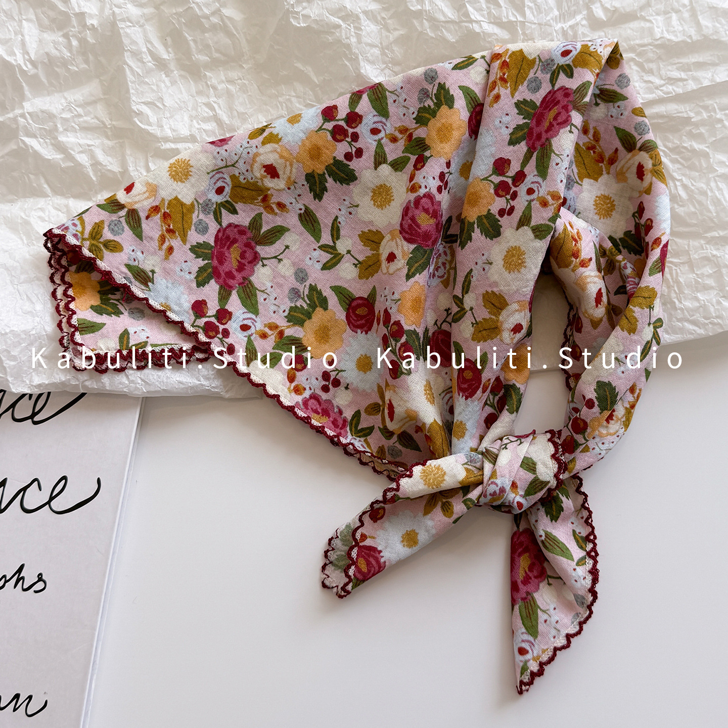 Small square scarf women's triangle headwrap sun protection hair band neck protection shirt neck scarf gauze scarf thin scarf