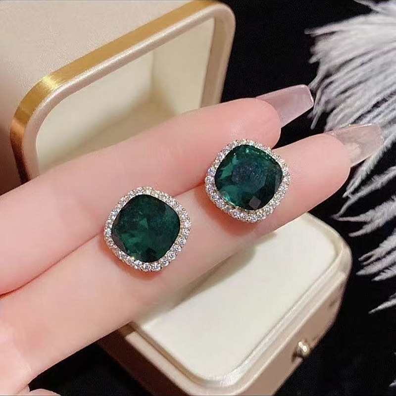 New blue crystal earrings women ear studs 2022 new ear accessories