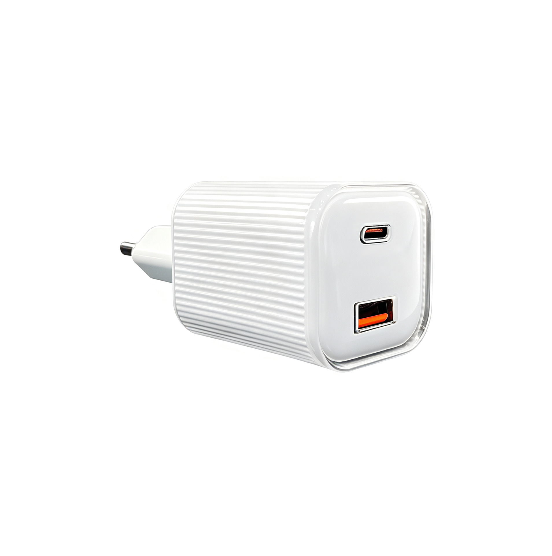 45W GaN EU standard charger ice transparent dual port A+C fast charging certified for Apple phone charging head