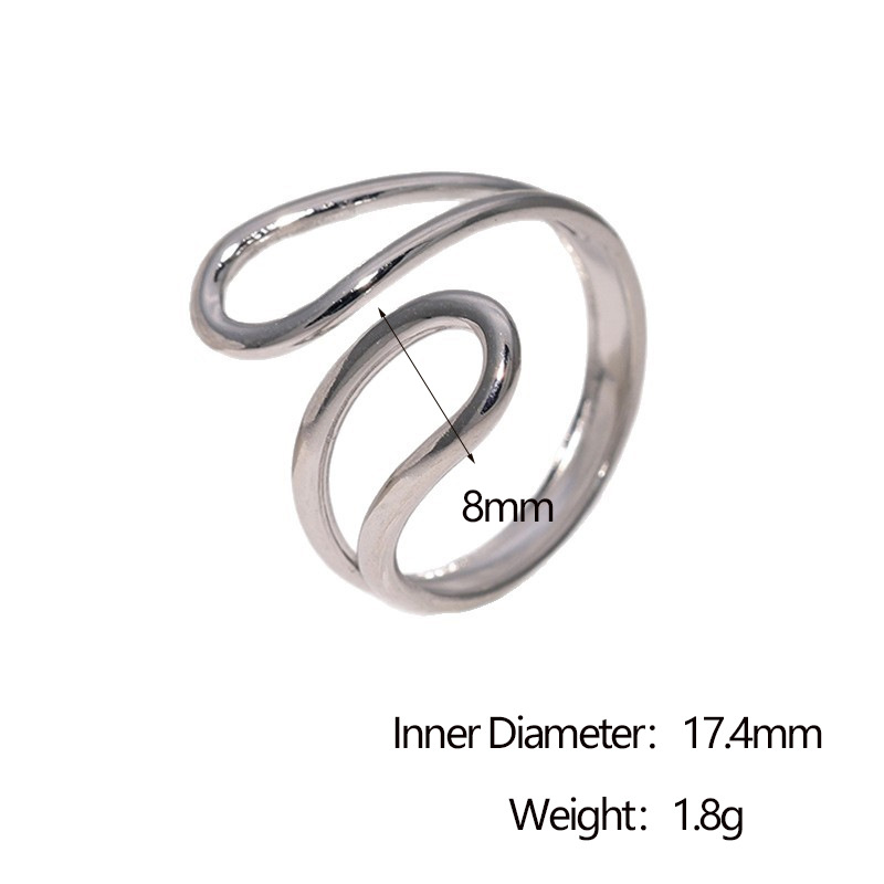 Stainless steel ring women simple style niche line open ring titanium steel ring hand jewelry