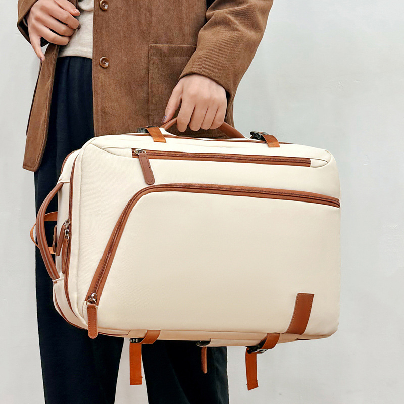 Backpack expandable 15.6-inch business backpack multifunctional casual travel backpack color contrast student schoolbag