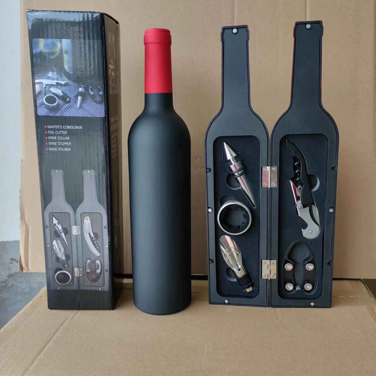 Red wine tool set large bottle five-piece set red wine tool box corkscrew wine tool gift