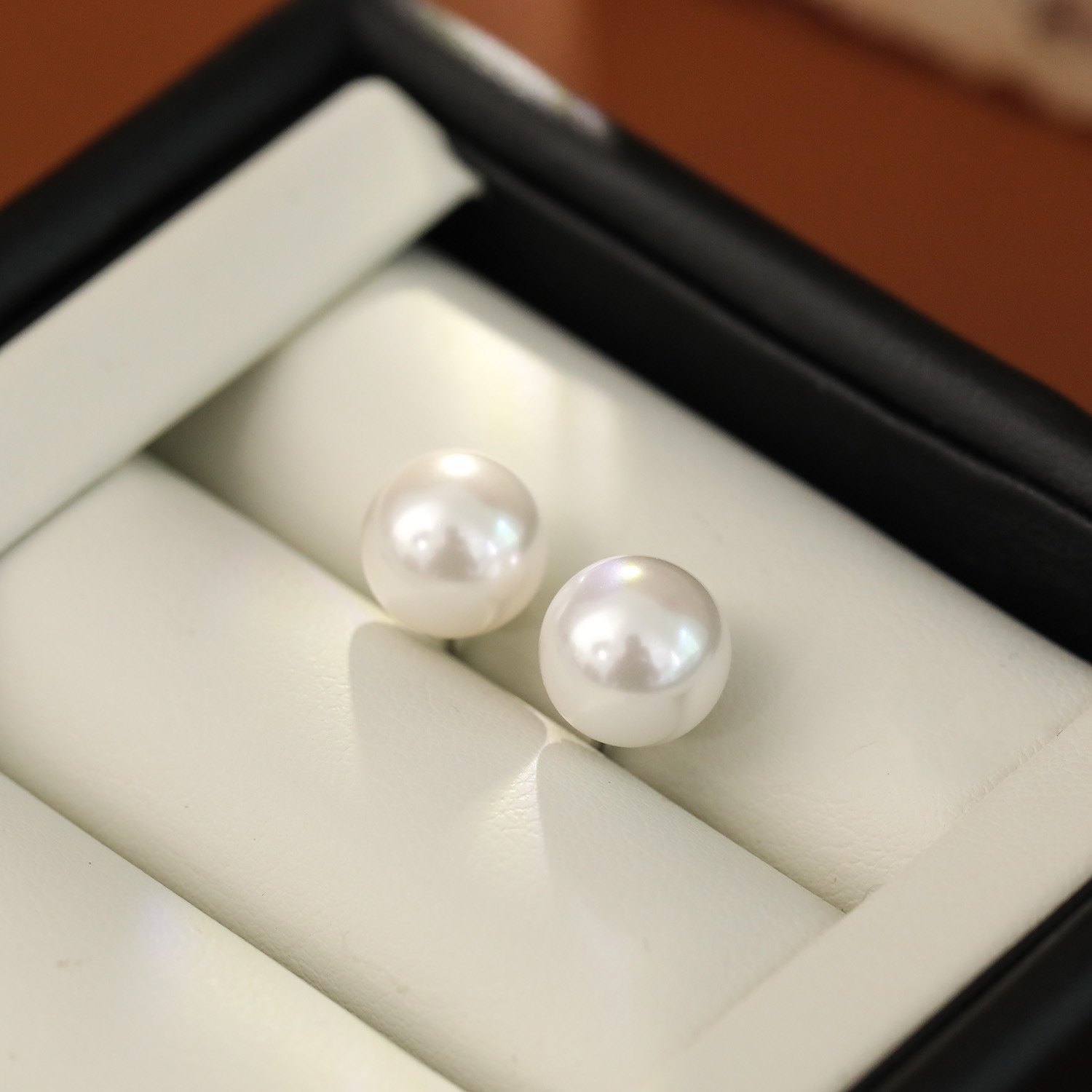 Fever Ear Studs Sense CZ Pearl Large Strong Light Round Earrings Women