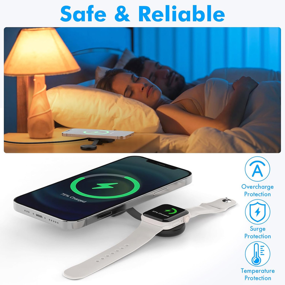 New P19 three-in-one Apple wireless charger phone earphone watch dual magnetic foldable wireless charger