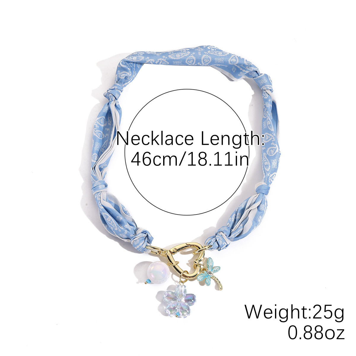 N2508-3蓝色丝巾蜻蜓吊坠