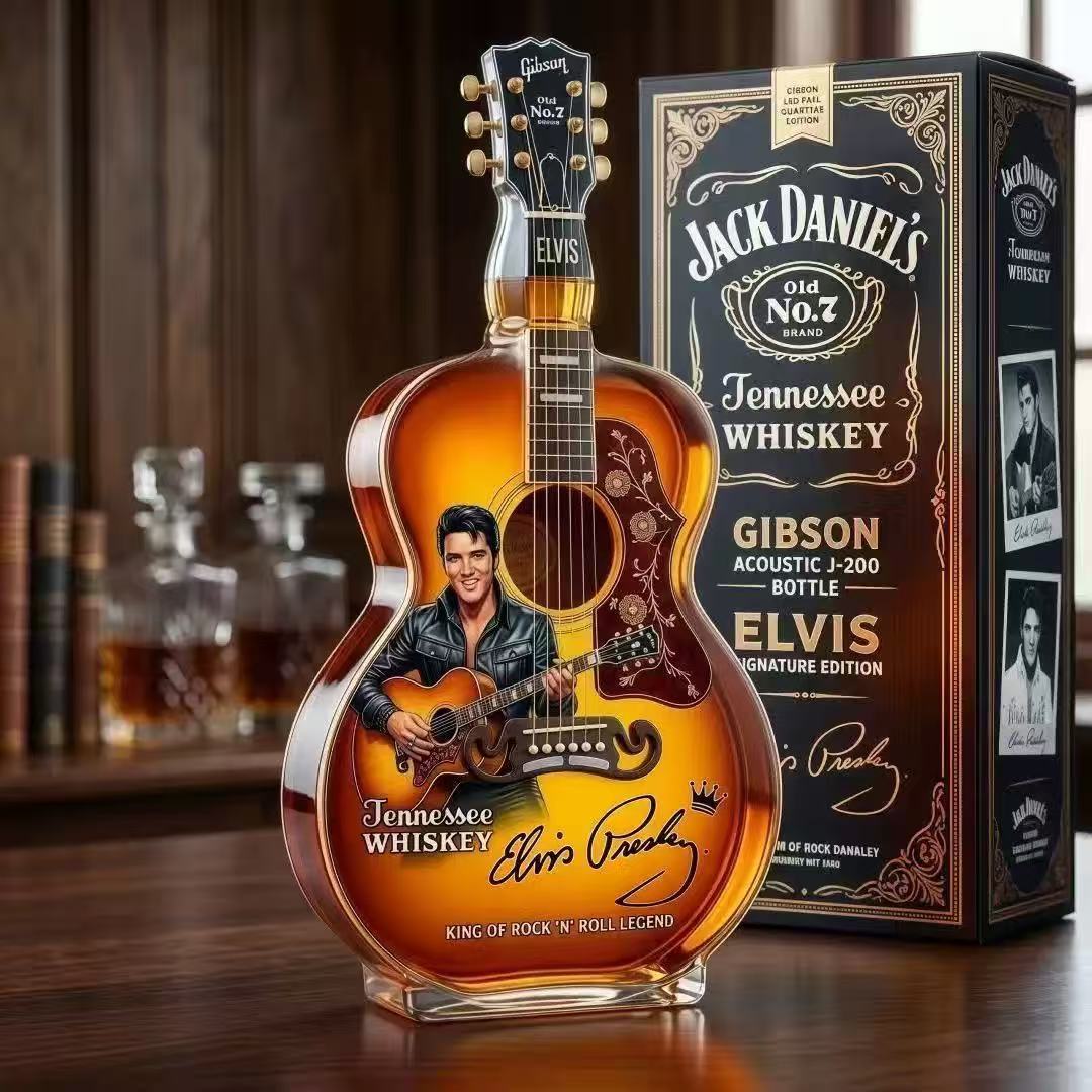New ornament whiskey ornament guitar shape red wine bottle whiskey bottle sealed empty bottle
