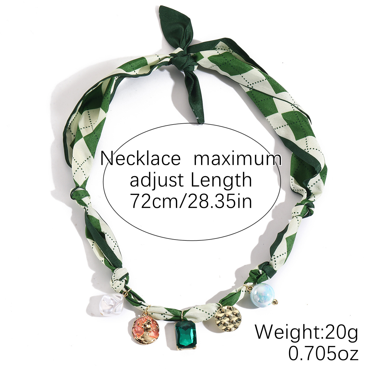 Jewelry long fabric necklace multi-pendant pearl colorful silk scarf necklace