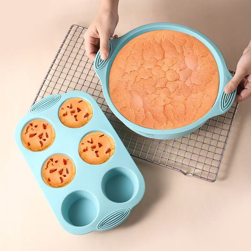 Food-grade thickened silicone cake mold set, toast square round hollow Gugelhupf, home baking tool