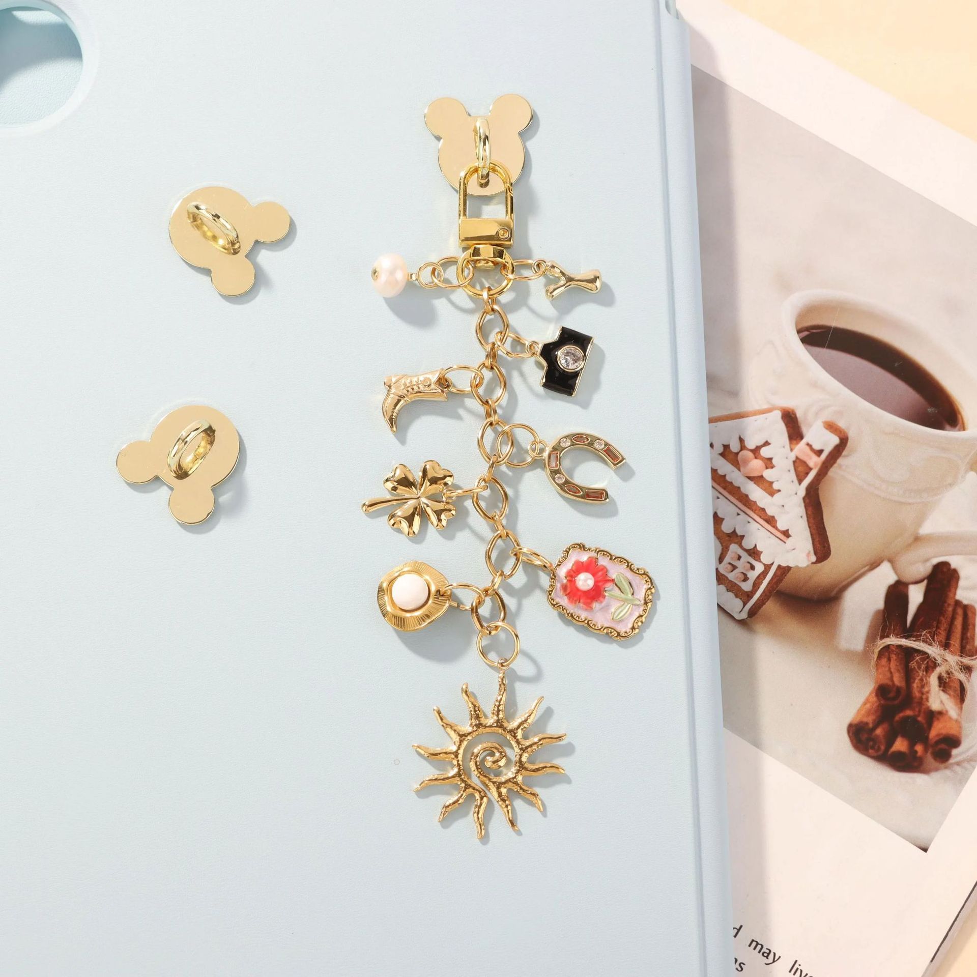 Best-selling Colorful Hanging Ornament Strawberry Fruit Bag Charm Keychain Bag Pendant Hand Jewelry Set