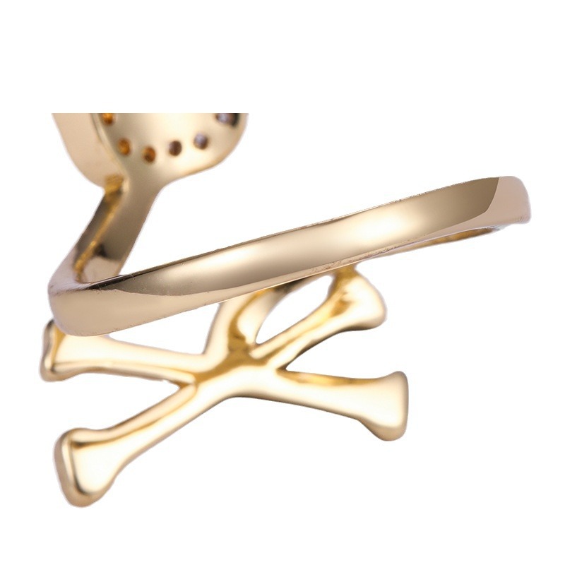 Kenjie copper gold-plated zircon nail ring for women hip-hop nail art fingertip ring geometric open adjustable