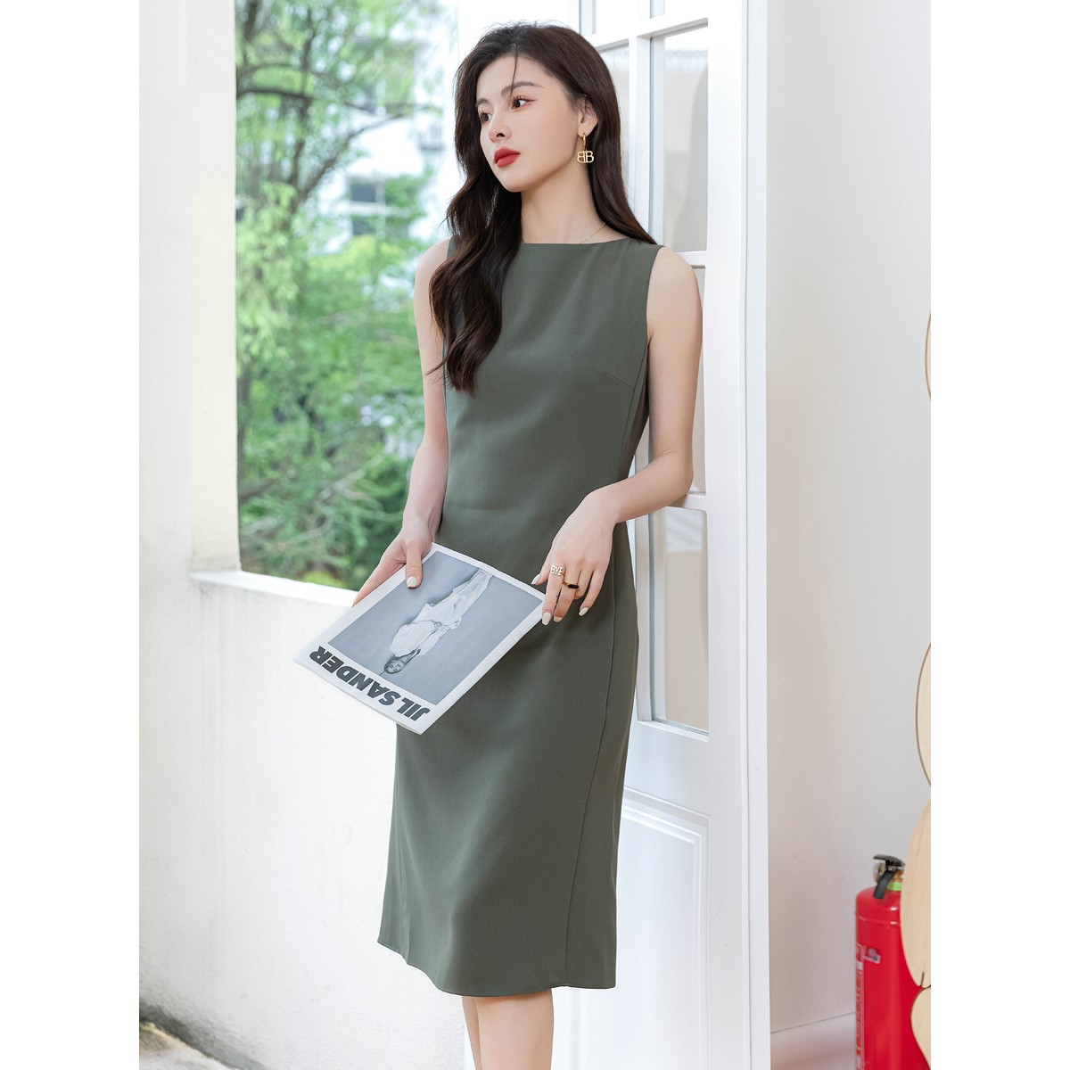 The*ry counter three-acetate dress summer new sleeveless fishtail skirt dress