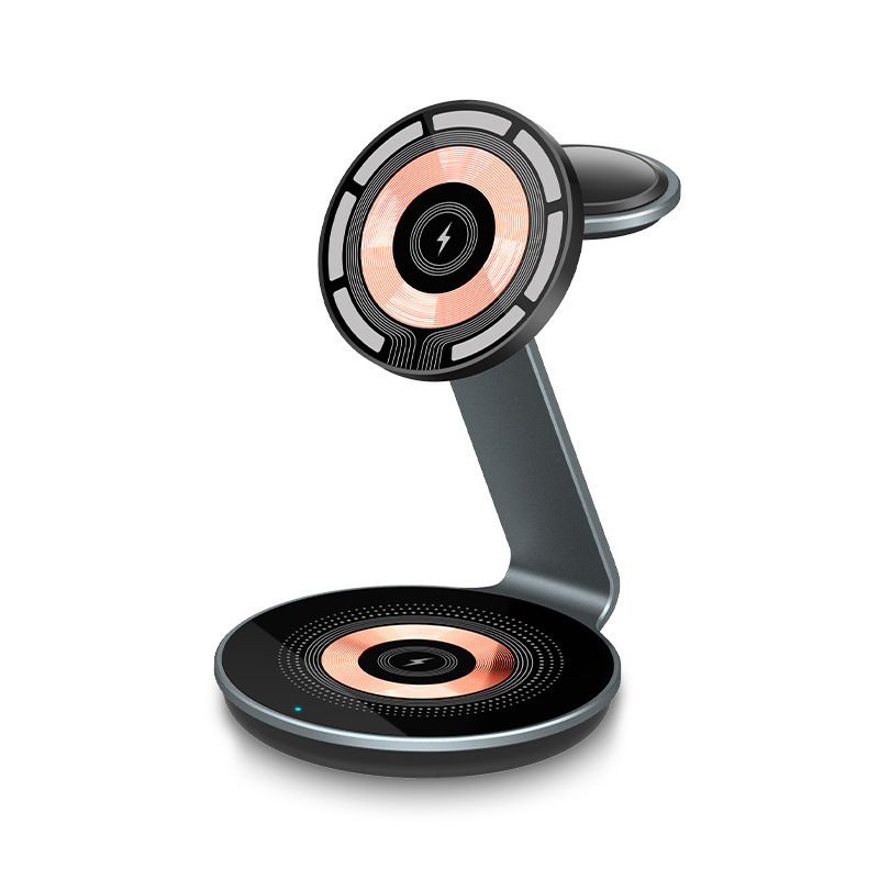 Magnetic three-in-one wireless charger foldable phone stand for Apple phones fast charging flash charging