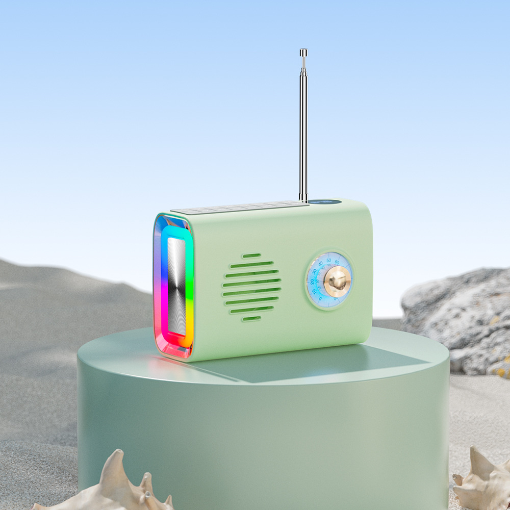 New P36 Outdoor Solar Bluetooth Speaker Radio Card U Disk Portable Multicolor Diaphragm Color Light Speaker