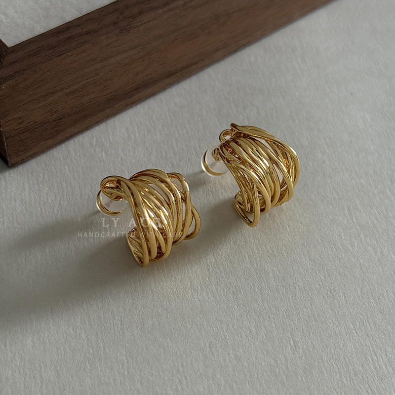 C-Shaped Small Metal Heavy Craft 2026 New Ear Hoops