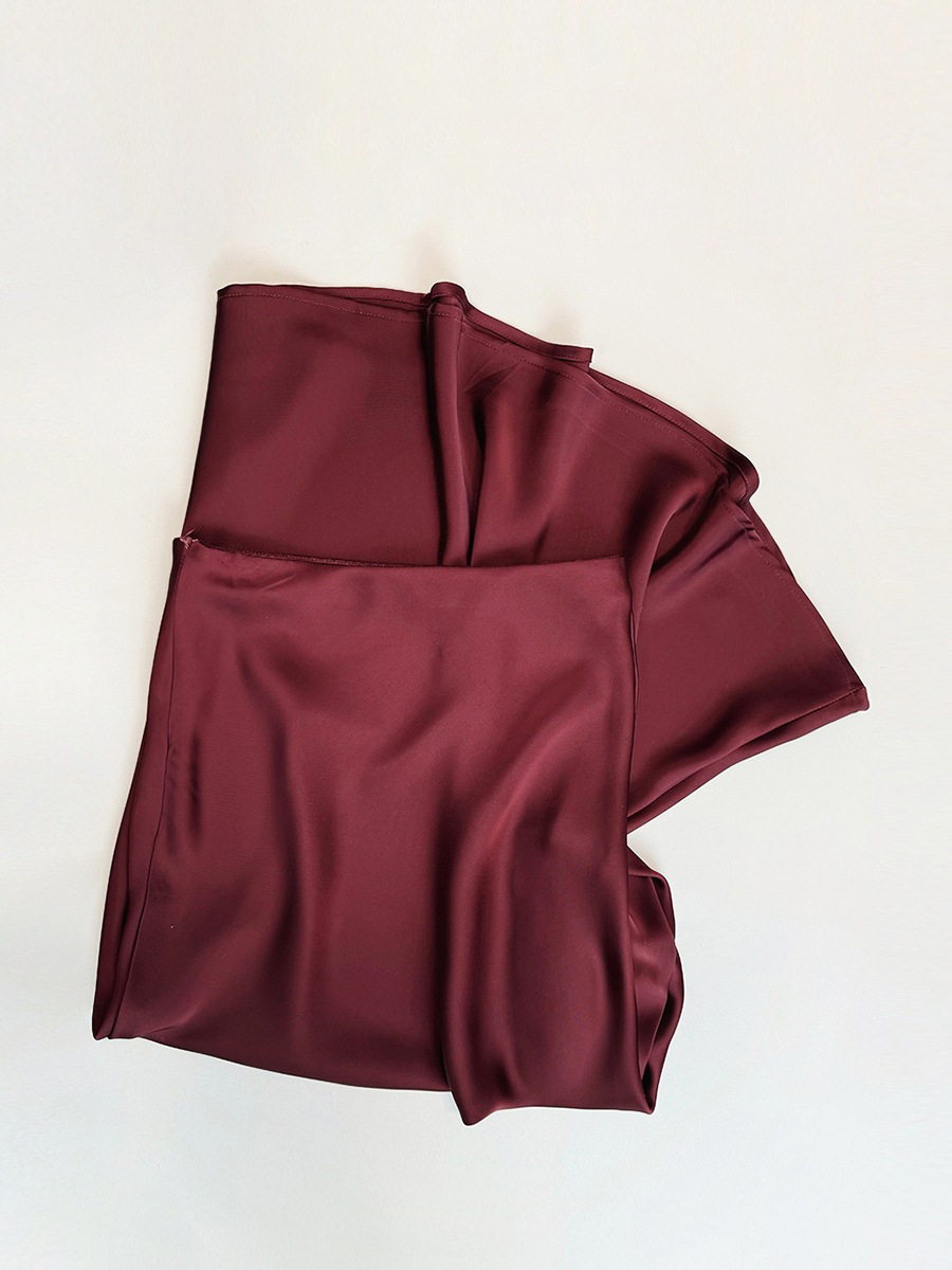 Imitation acetate satin skirt women spring and summer solid color high waist hip-hugging fishtail skirt mid-length skirt