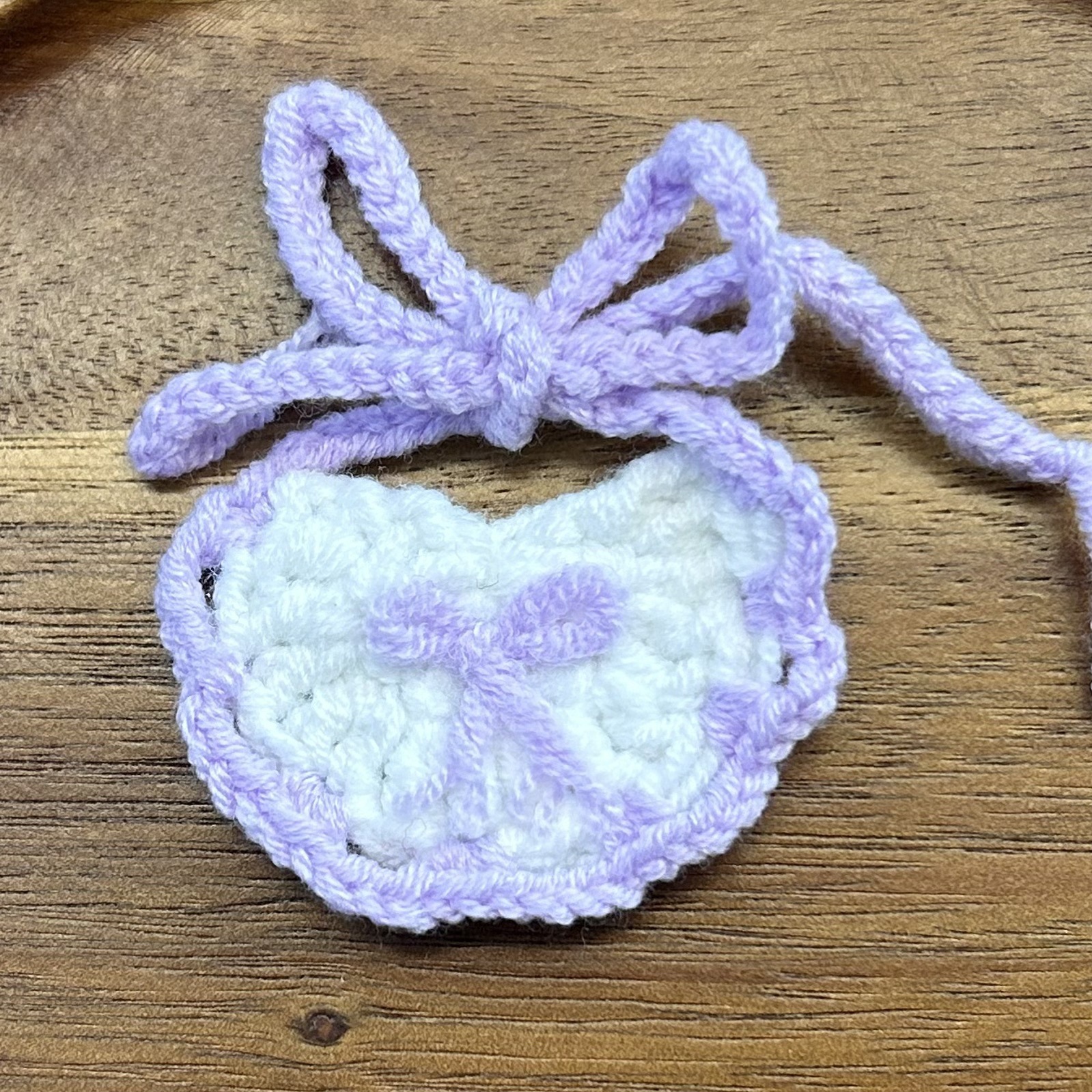 10cm self-mocking bear bib doll clothing hand crocheted bib bib Labubu kt replaceable accessory