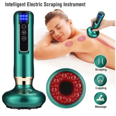 Electric Gua Sha Device Customized Stone Hot Compress Cupping Heating Meridian Brush Intelligent Vacuum Negative Pressure Suction Instrument
