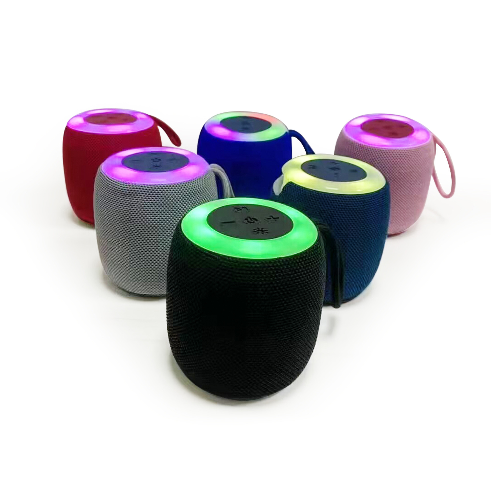 Bluetooth outdoor cycling speaker RGB light wireless card slot ambient light desktop speaker outdoor speaker fabric