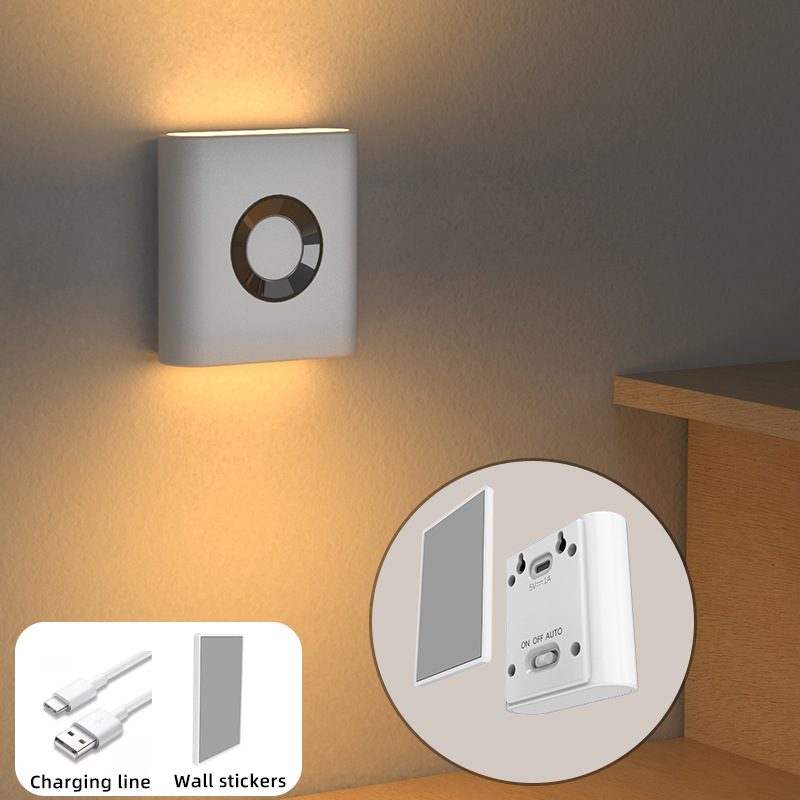 Human body induction light, people leave the light off, people come on, bedroom bedside cabinet sleep new small night light