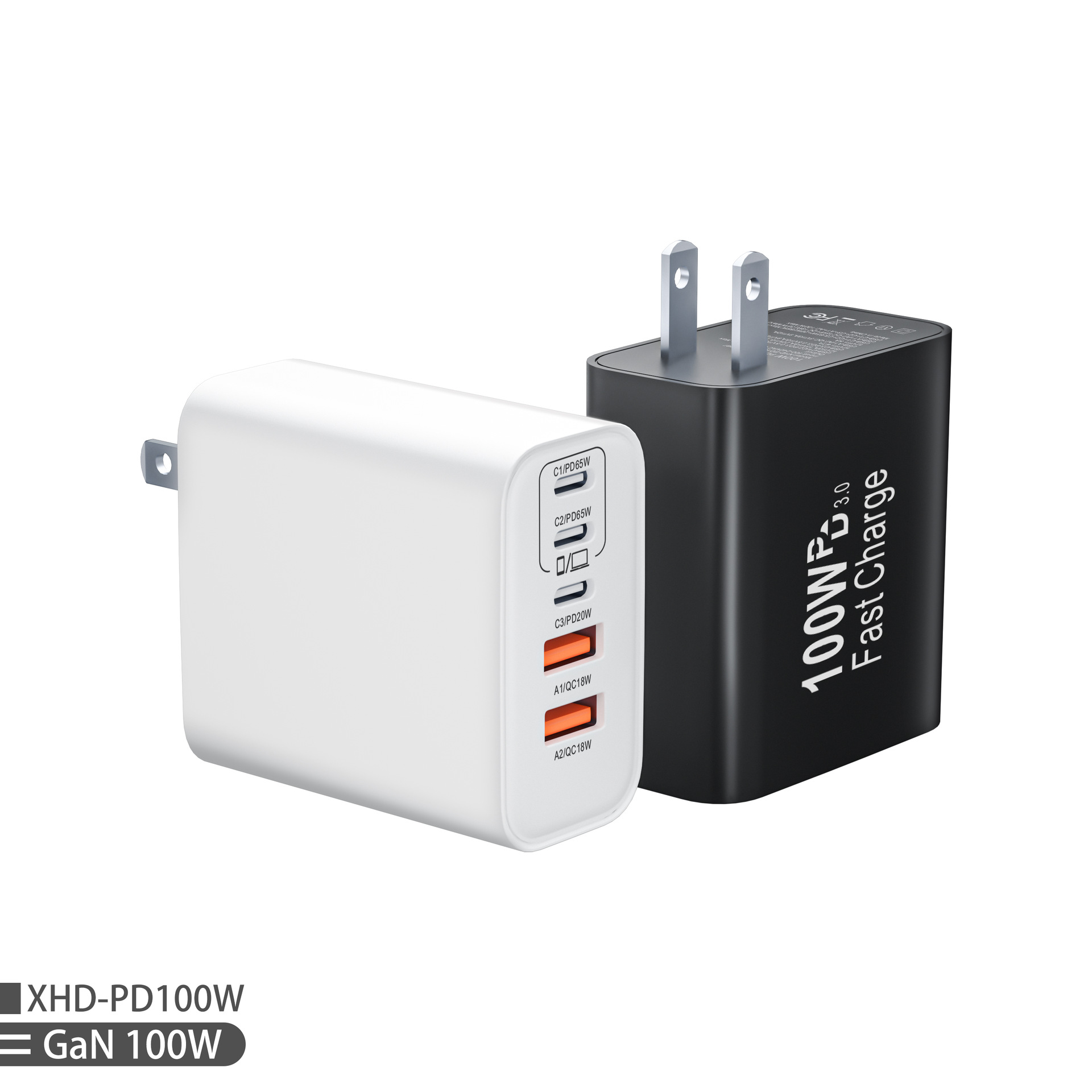 GaN 100W US standard charger for Apple 16 charger Samsung phone UL certified multi-port fast charging head