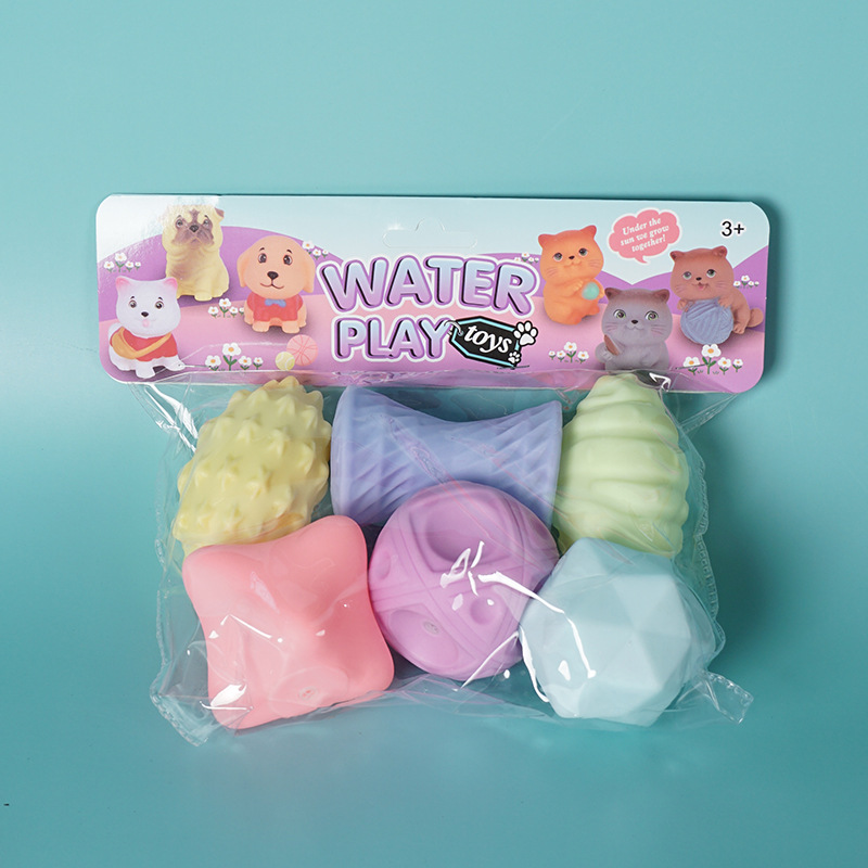 Cross-Border Baby Hand-Grabbing Ball Toy Manhattan Children's Soft Rubber Touch Massage Vinyl Educational Bath Toy Ball