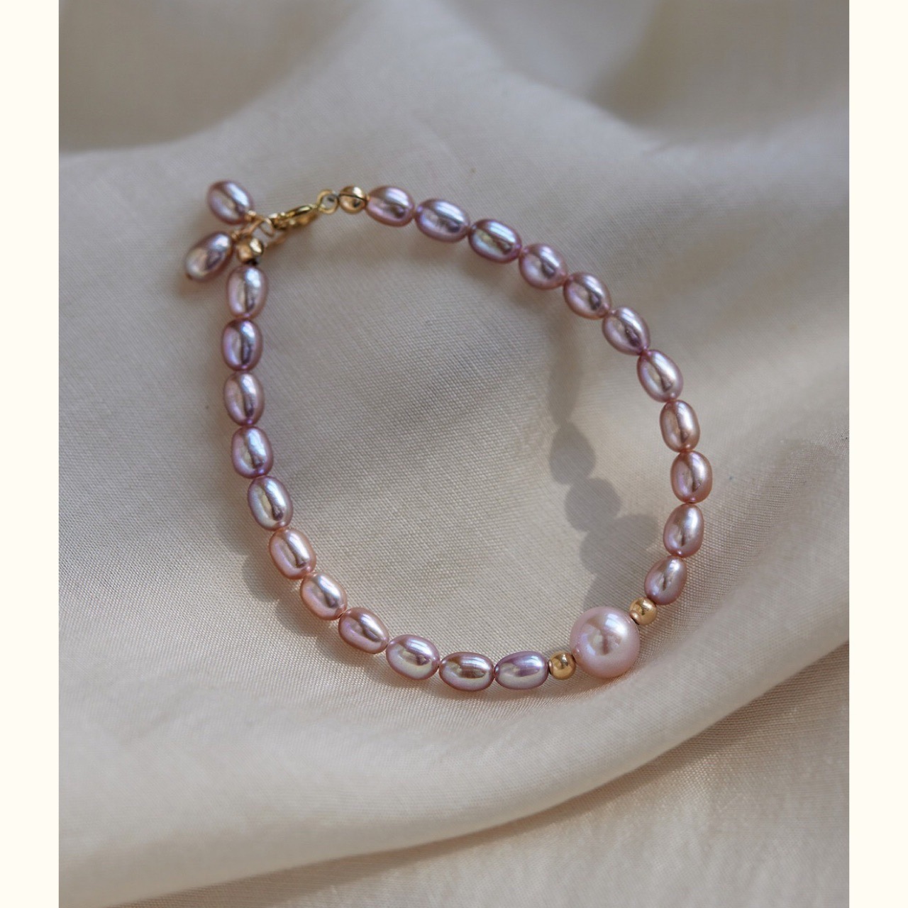 Natural freshwater pearl bracelet women's niche new Chinese style sand gold agate bead bracelet hand jewelry
