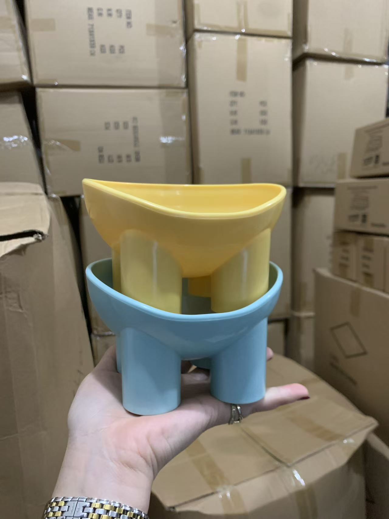 Cat bowl Pipi Tao original elephant leg bowl macaron color elephant leg neck protection bowl cat food bowl anti-tipping pet bowl