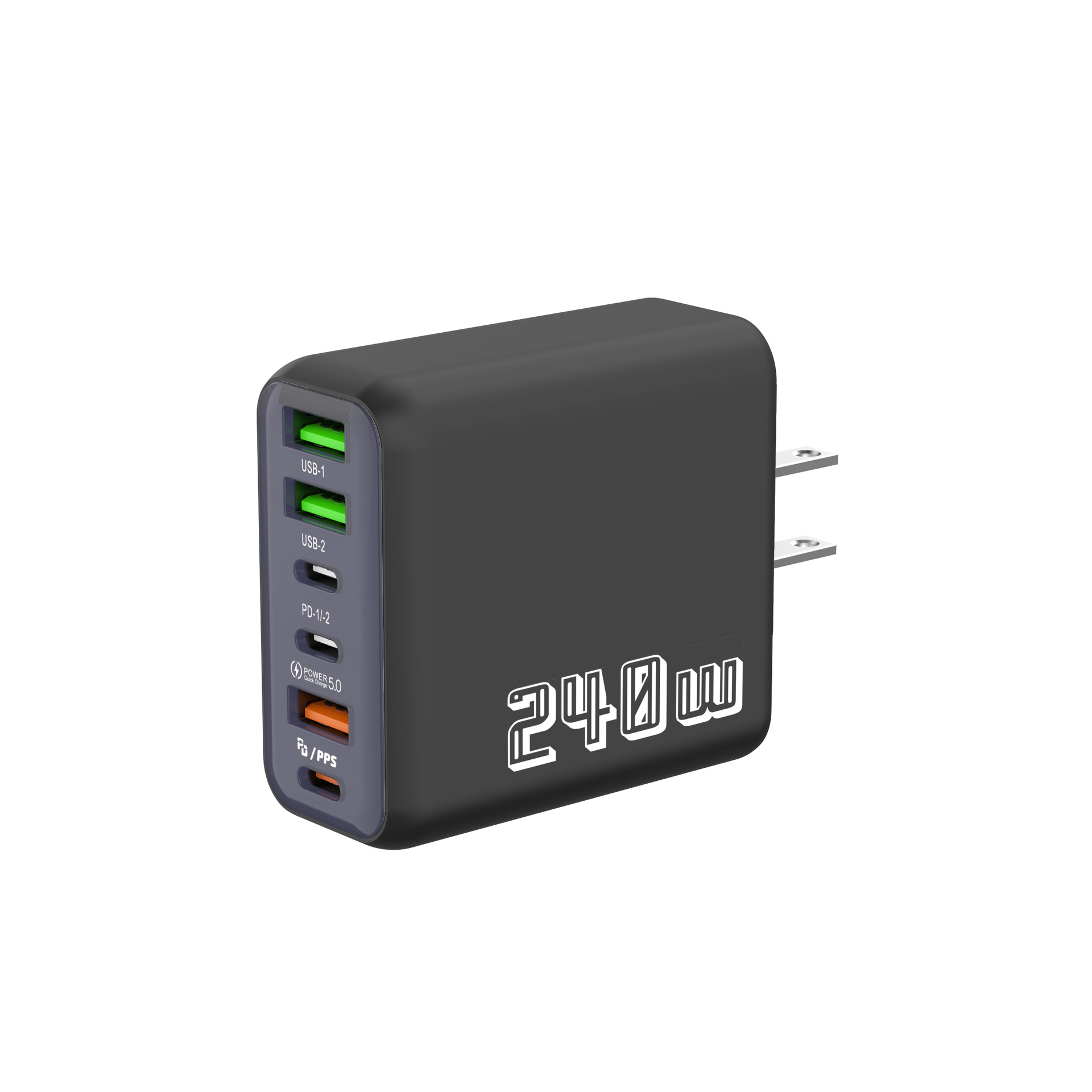 New 240W Multi-Port Charger PD Fast Charge qc3.0 Charging Head 3USB+3PD UK Plug 5V4A
