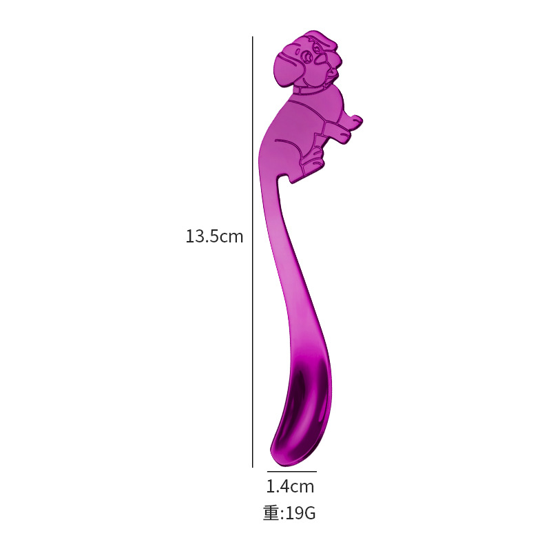 304 stainless steel spoon, line dog tableware, coffee hanging cup spoon, dessert stirring spoon, cartoon spoon