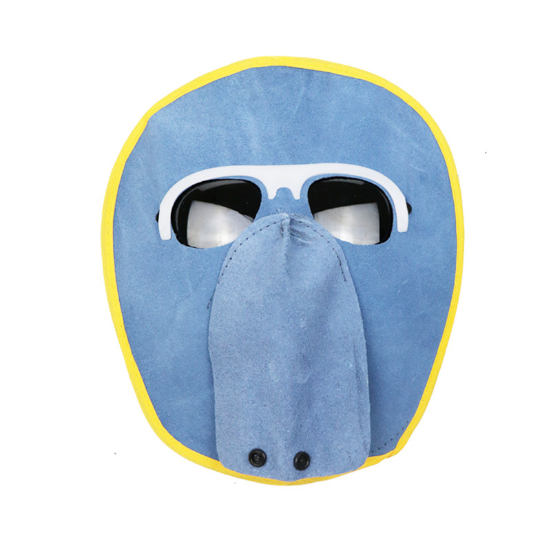 Welding glasses protective glasses welder with cowhide face mask gray face special cowhide glasses
