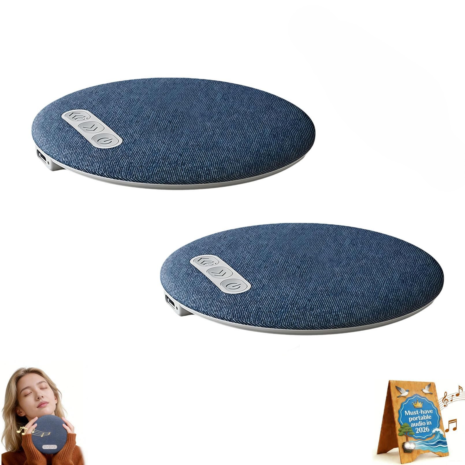 Pillow speaker, bedside audio disc Bluetooth speaker, timed sleep white noise ultra-thin
