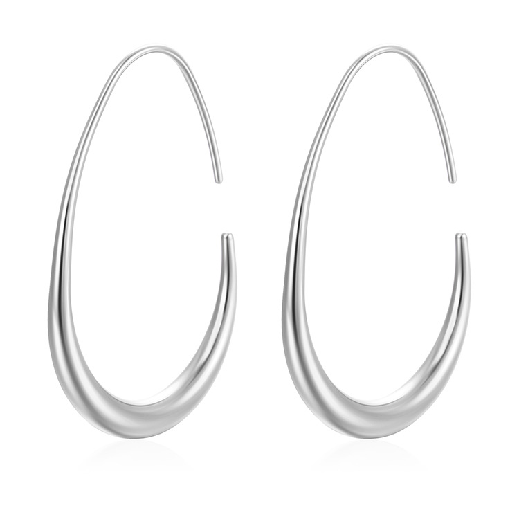 Egg-shaped stainless steel ear cuffs for women, earrings ear accessories