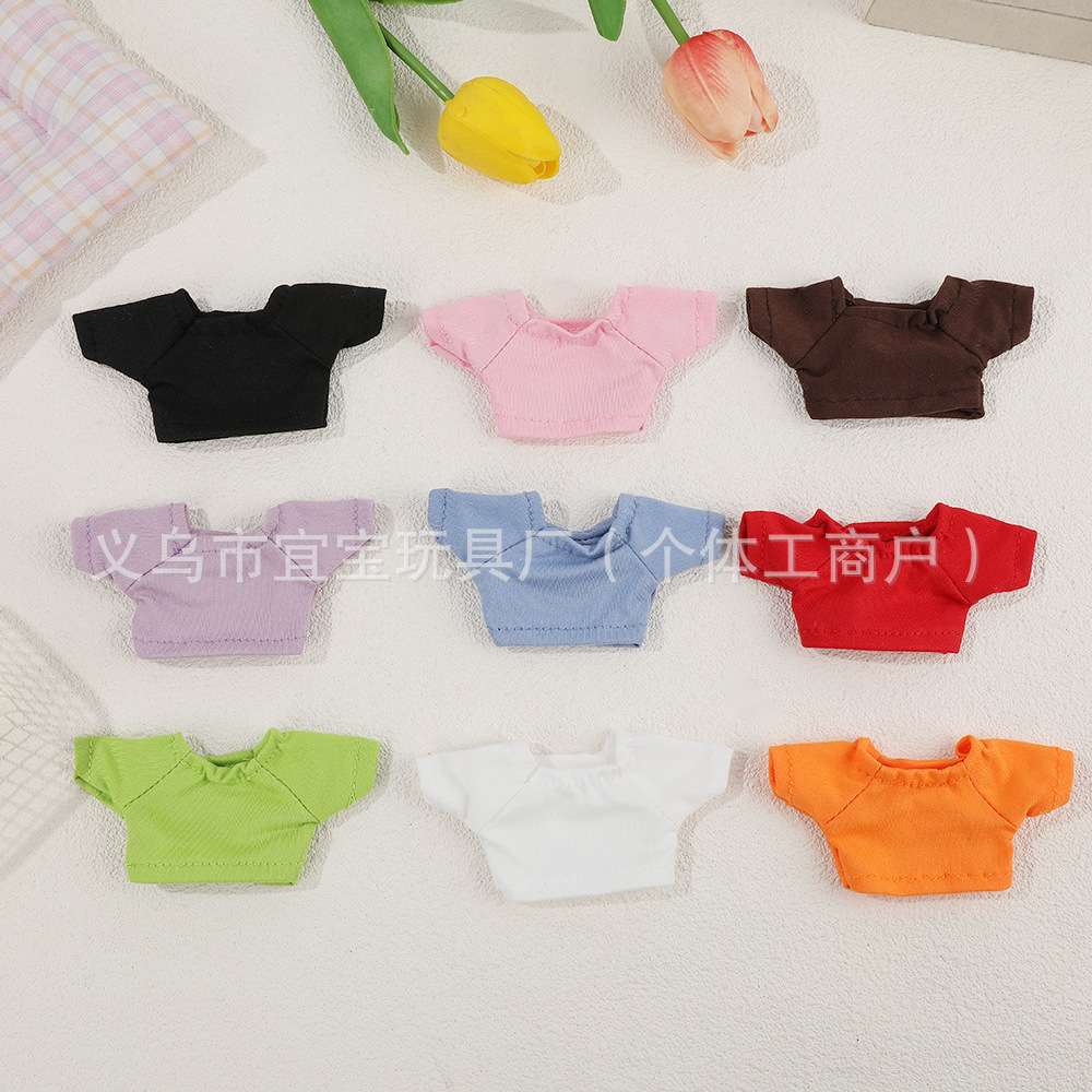 13cm 23cm Solid Color Cotton Doll T-shirt Small Top West Highland White Terrier Dog Plush Toy Clothes Retail Toy