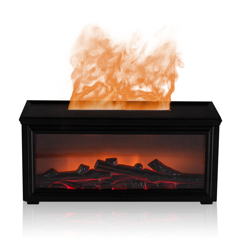 New Fireplace Flame Humidifier 3D Simulation Fireplace Flame Aromatherapy Machine Home Desktop Fireplace Aromatherapy Machine