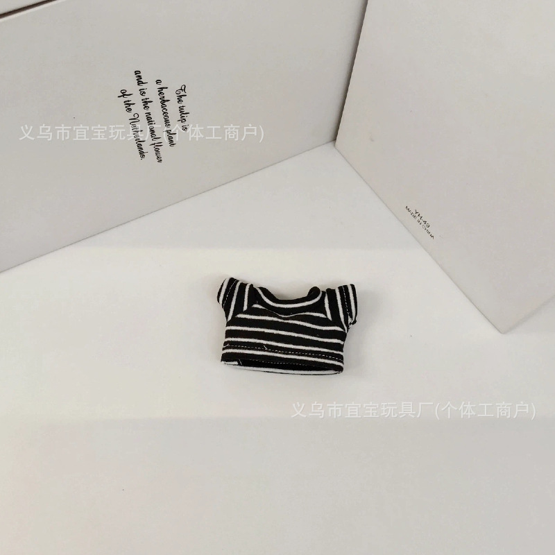 Long Leg KT 10-17cm Doll Clothes Cotton Doll Plush Toy Striped Brushed T-shirt Bag Pendant Matching Accessory Decoration Doll Clothes