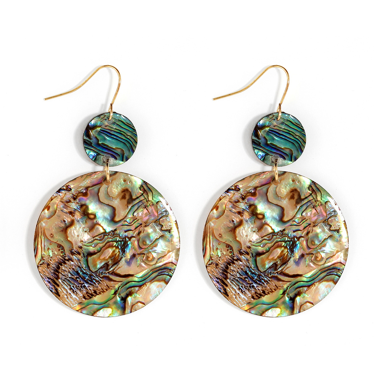 Colorful Abalone Shell Drop Earrings Natural Shell Earrings Island Style Earrings