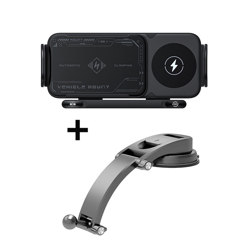 KC Car Navigation Bicycle Car Phone Holder Wireless Fast Charging Smart Telescopic Rotating Holder
