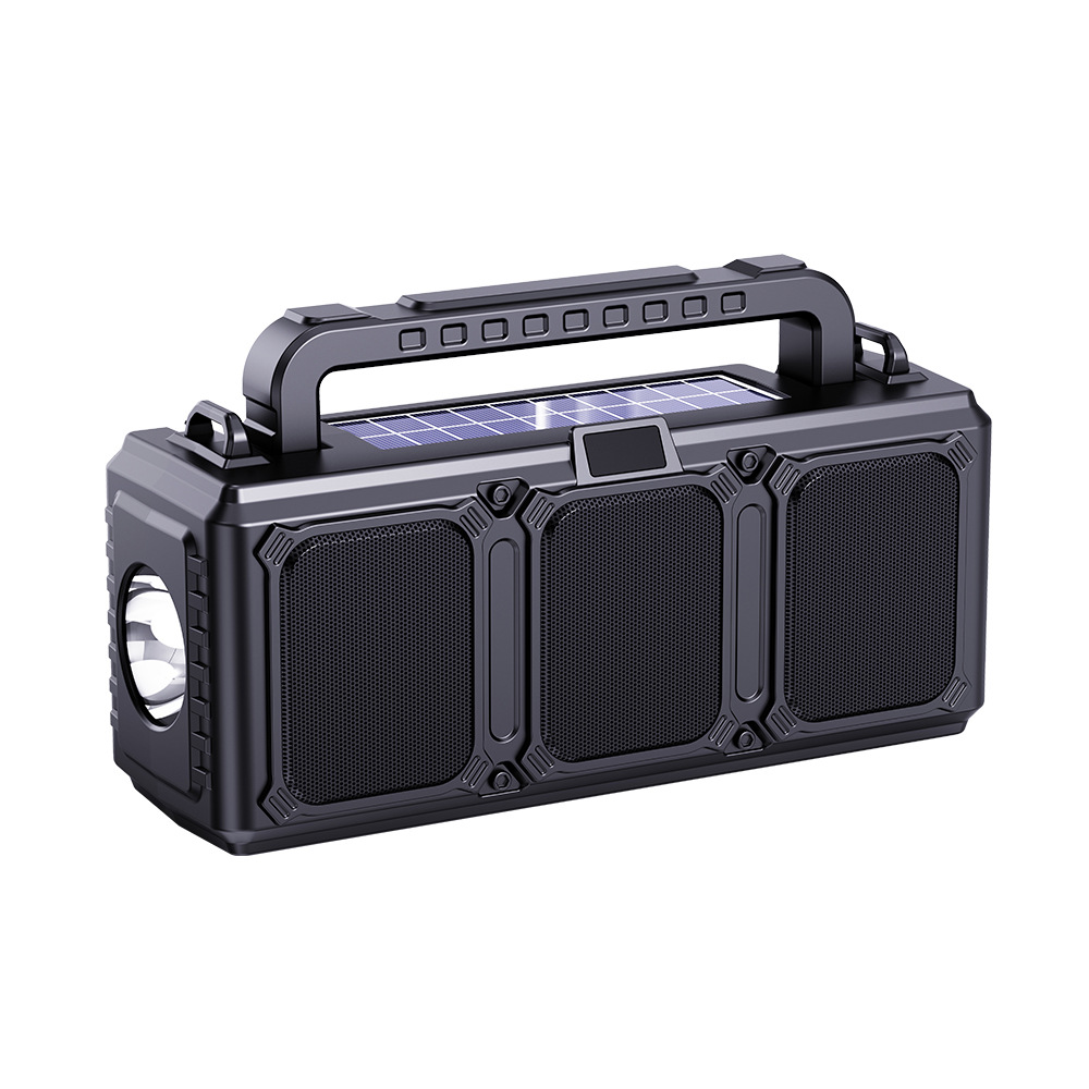 Flashlight Bluetooth Speaker Outdoor Dual Solar Radio Wireless Card Portable Small Speaker Square Dance