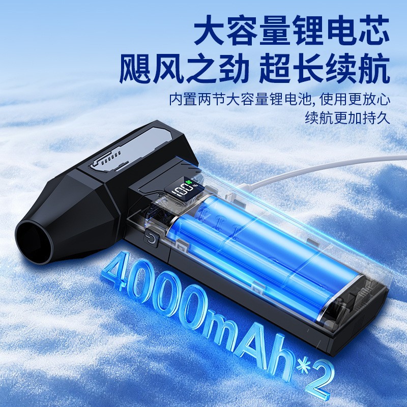 Handheld High Speed Turbo Fan Violent Fan Outdoor Portable Mini Wireless Dust Blower Cleaning Camping Violent