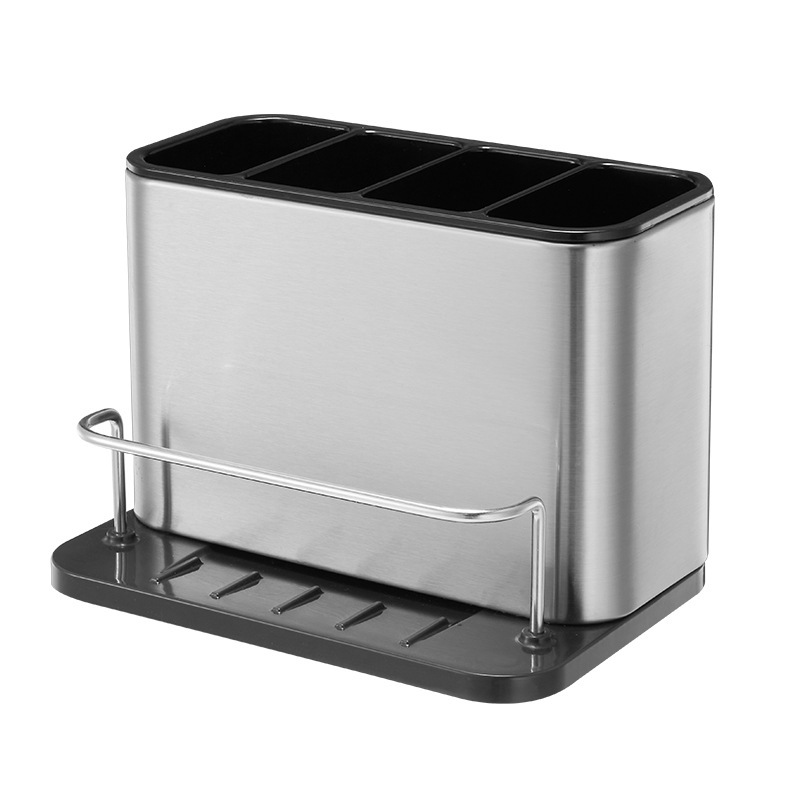 Cutlery Organizer Divided Chopstick Holder Stainless Steel Chopstick Spoon Divider Drainable Kitchen Storage Rack Knife Fork Storage