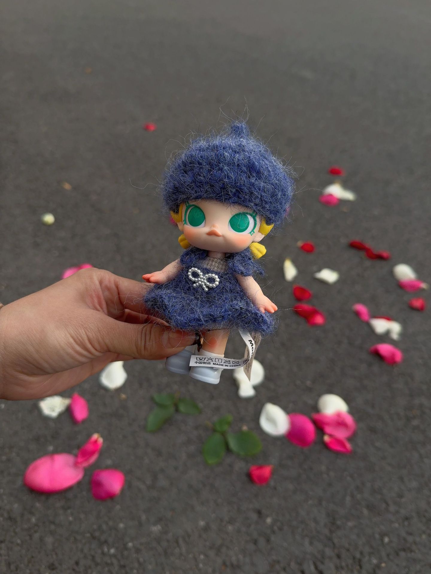 babymolly Active Winter Guide Doll Clothes Handmade Crochet Skirt Hairpin Set Clothes Handmade Doll Clothes bjd
